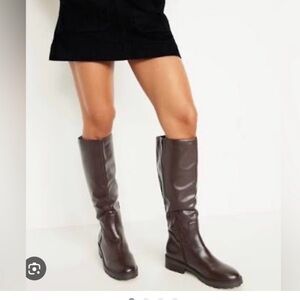 Old Navy Espresso Faux-Leather Tall Boots size 9